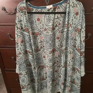 Crotchet Trim Open Front Kimono